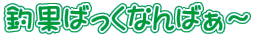 釣果ばっくなんばぁ～